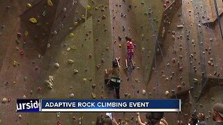 Free adaptive rock climbing event held at BSU