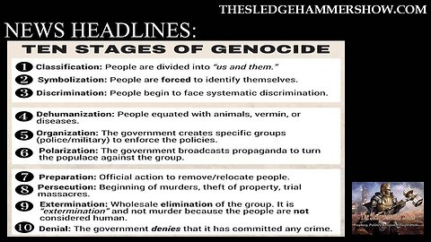 THE SLEDGEHAMMER SHOW SH342 The ten stages of genocide