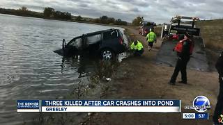 3 dead in single car crash that sent car into Greeley pond Monday morning