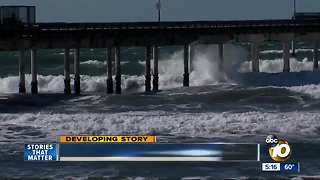 Portion of Imperial Beach street flooded during king tides