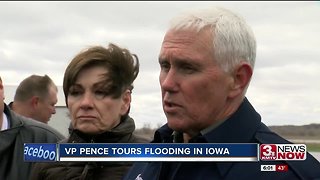 VP Mike Pence tours Iowa flooding