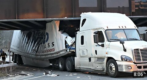 TRUCKS SMASHING INTO BRIDGES- IDIOT TRUCK DRIVERS, CRAZY TRUCK DRIVING FAILS 2023