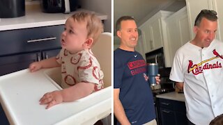 Baby Utterly Confused When Dad's Twin Comes Over