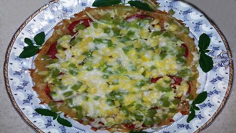 Potato pizza with delicious and healthy vegetables