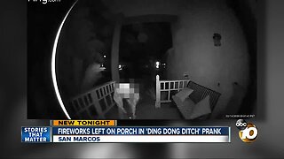 Fireworks left on porch in 'ding dong ditch' prank
