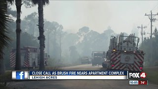 Brush fire near apartment complex in Lehigh Acres