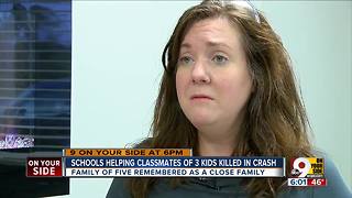 Schools help classmates of three children killed in crash