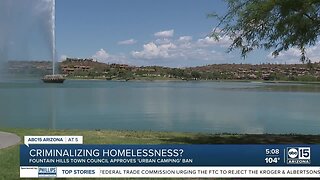 Fountain Hills moves forward banning 'urban camping' in many public spaces