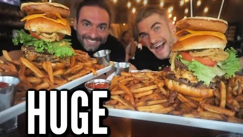 GIANT CHEESEBURGER CHALLENGE WITH CORBUCCI EATS | Orlando Florida | Man Vs Food