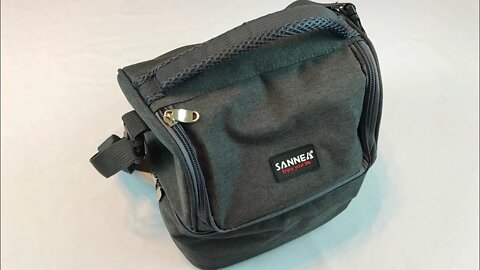 Sanne Personal Insulated Lunch Box: Double Decker Dual Compartment Dome Soft Grey Oxford Cooler Bag