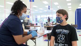 Follow along as 12-year-old gets Pfizer COVID vaccine