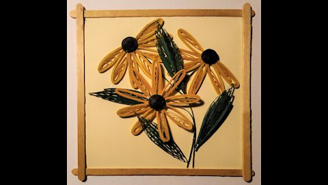How to make rudbekia (black-eyed Susan) flowers with quilling
