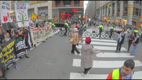 PALESTINE RALLY NYC 30,000 MARCHERS from TIMES SQ. to WASHINGTON SQ. PARK MARCH 30 2024