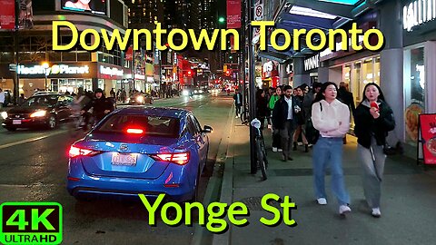 【4K】Downtown Toronto Canada 🇨🇦 night walk