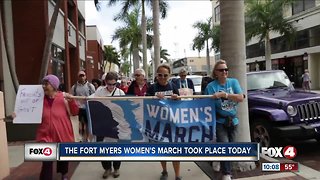 People gather for the Fort Myers Women's march