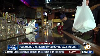 Oceanside sports bar owner giving back to staff