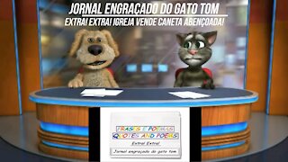 Jornal engraçado do gato tom: Igreja vende caneta abençoada! [Frases e Poemas]