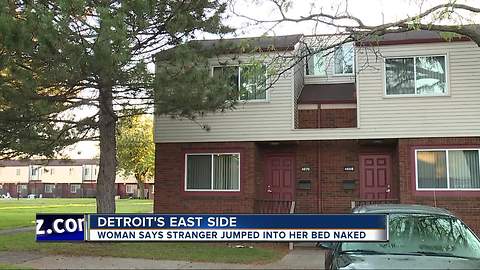 Stranger jumps into woman's bed in Detroit