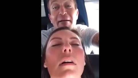 Man imitates sleeping woman's funny mouth movements