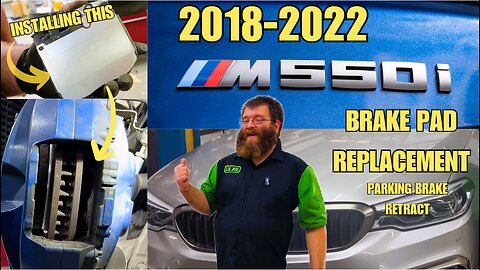 2018-2022 BMW 550i Front and Rear Brake Pad Replacement. Brake Pad Warning Reset Tutorial.