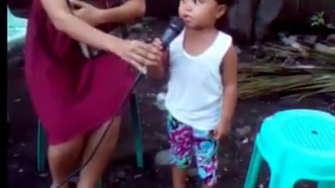 Cute Little Filipino Girl Singing Song on her Birthday