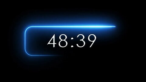 Blue Neon Border 60 Minutes Countdown Motion Graphics 4k Copyright Free