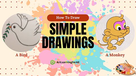 🎨 Learn to Draw a Playful Bird 🐦 and a Cheeky Monkey 🐒 with Easy Steps!