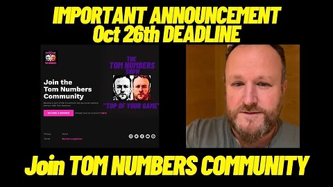 An IMPORTANT ANNOUNCEMENT for YOU 🫵🏻😉 from Tom Numbers…..