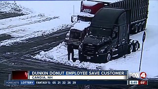 Dunkin Donuts employee saves customer