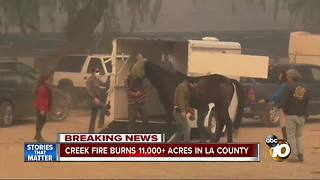 Creek Fire burns 11,000+ acres in LA County