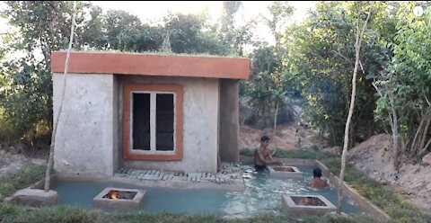 How To Build Three Floor House, Slide Pool and Swimming pool In Forest
