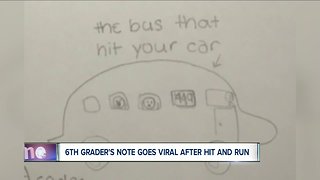 6th graders note goes viral after hit and run