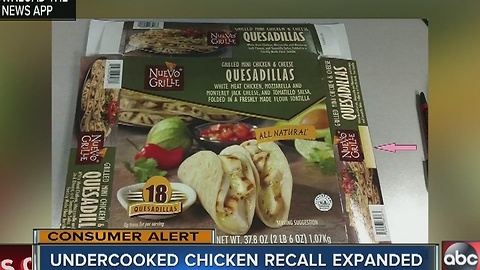 Undercooked chicken recall expanded