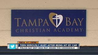 Teenager in critical condition after being hit by vehicle near Tampa Bay Christian Academy