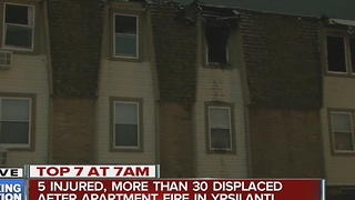 5 injured, more than 30 displaced after apartment fire in Ypsilanti