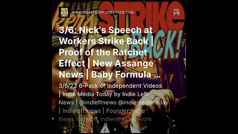 3/6: Nick's Speech at Workers Strike Back | Proof of the Ratchet Effect | New Assange News
