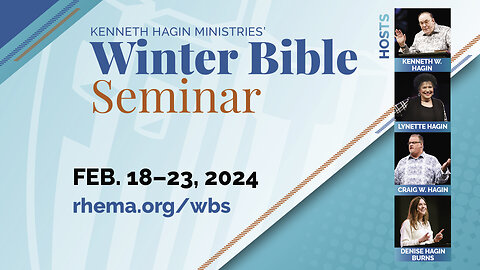 24.02.20 | TUE. 7PM | REV. KENNETH W. HAGIN | WINTER BIBLE SEMINAR & HOMECOMING