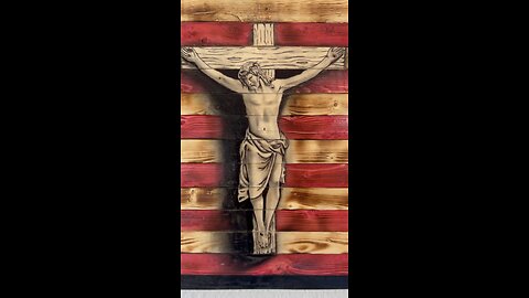 Jesus Rustic American Wooden Flag