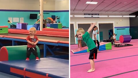 Five-year-old Shows Impeccable Improvement In Back Handspring