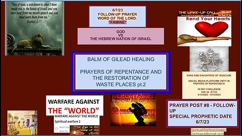 SONS AND DAUGHTERS OF ISSACHAR CALL FOR NATIONAL REPENTANCE, #8 SPECIAL PROPHETIC PRAYER
