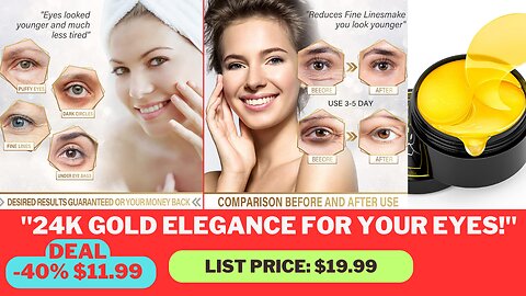 BOLOBRE Under Eye Patches - 60PCS 24k Gold Collagen Eye Masks for Puffy Eyes, Dark Circles