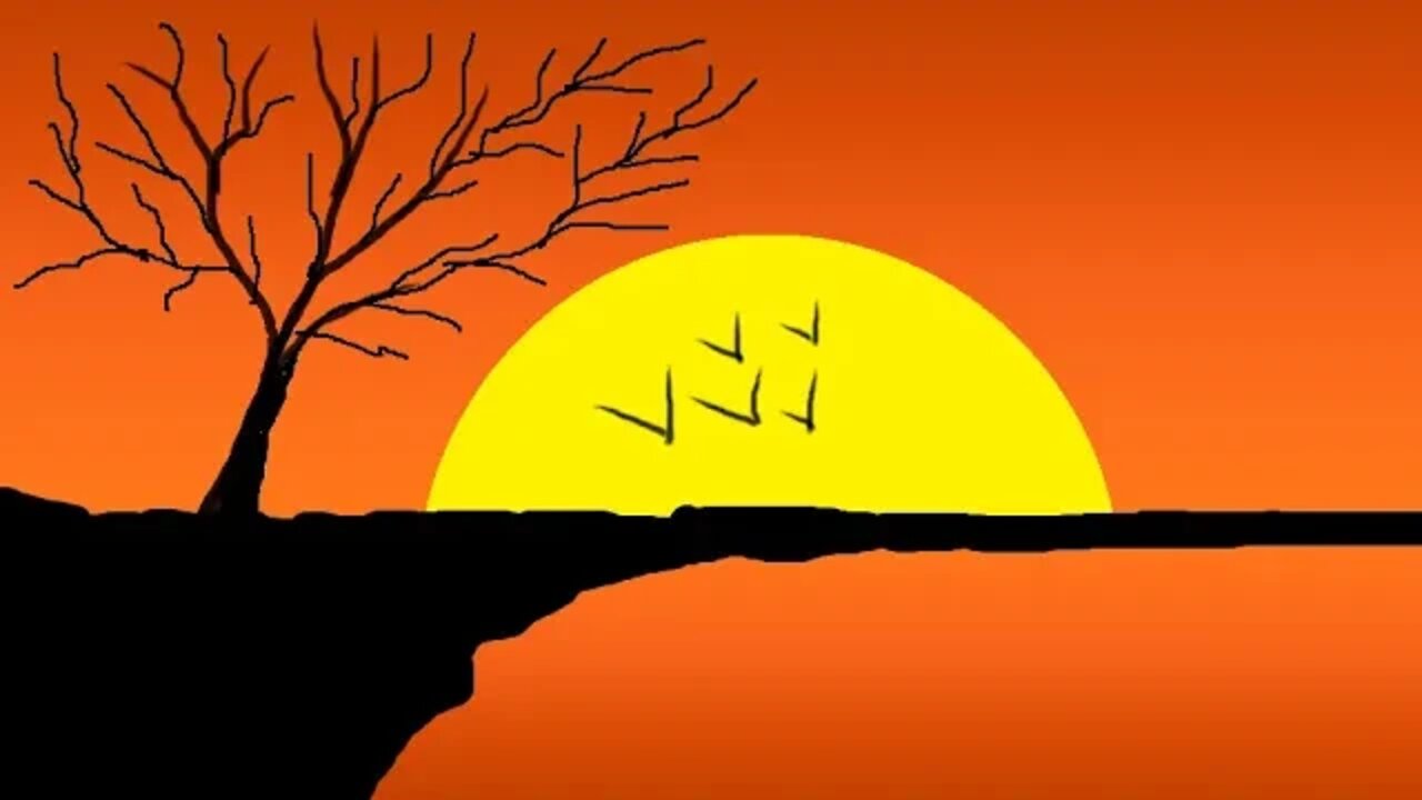 Easy Sunset Drawing for Kids