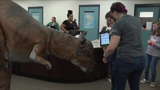 Dinosaurs invade Tampa school to interact with special needs students