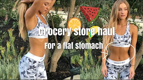 EATING FOR A FLAT STOMACH! grocery store haul | DAISYKEECH