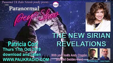 Patricia Cori 'The Syrian Revelations' on The Paranormal Peep Show Oct 2019