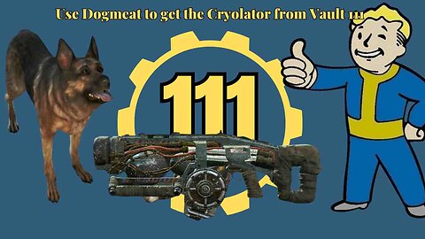 Dogmeat retrieves the Cryolater from Vault 111 (Fallout 4)