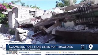 Scammers post fake donation links during tragic events