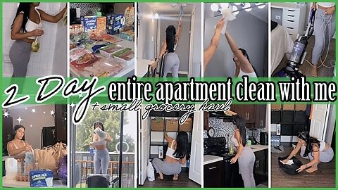 *2 DAY* SUPER MOTIVATING ULTIMATE ENTIRE APARTMENT SPEED CLEANING + GROCERY HAUL 2022 💚|ez tingz