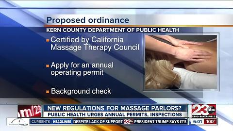 New Ordinance would create more regulations for massage parlors in Kern County