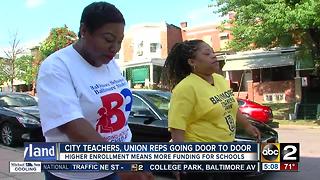 Baltimore City teachers, union reps go door-to-door to increase enrollment